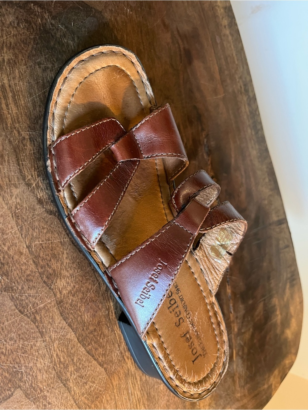 Joseph Seibel Comfort Fit Leather Heeled Slide Sandals
